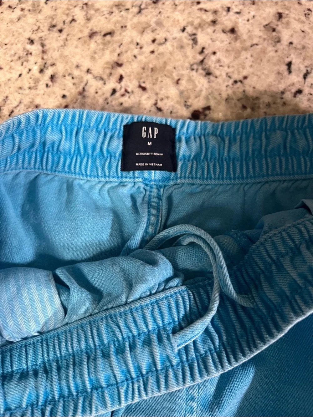 GAP Women's Turquoise Blue High-Waist Drawstring Shorts
